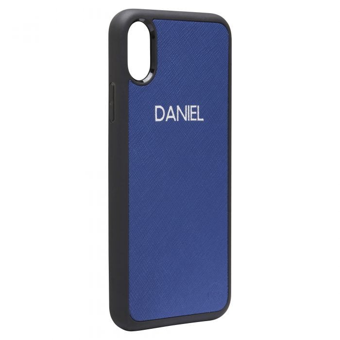 iPhone X/XS Saffiano Leather Case - Blue