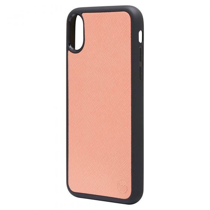 iPhone X/XS Saffiano Leather Case - Peach