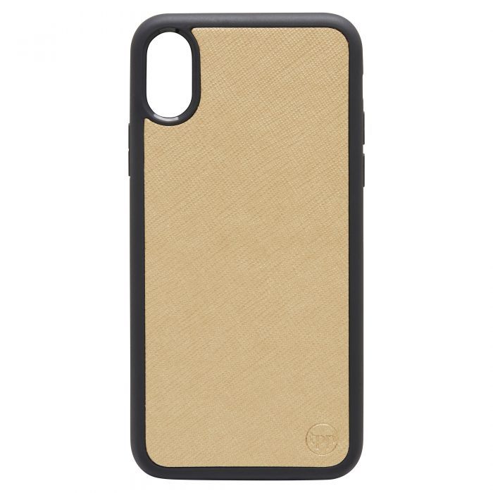 iPhone X/XS Saffiano Leather Case - Gold