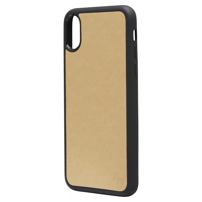 iPhone X/XS Saffiano Leather Case - Gold