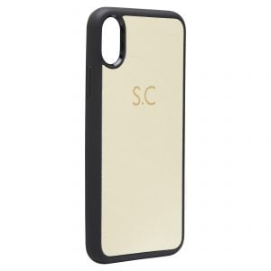 iPhone X/XS Saffiano Leather Case - Gold