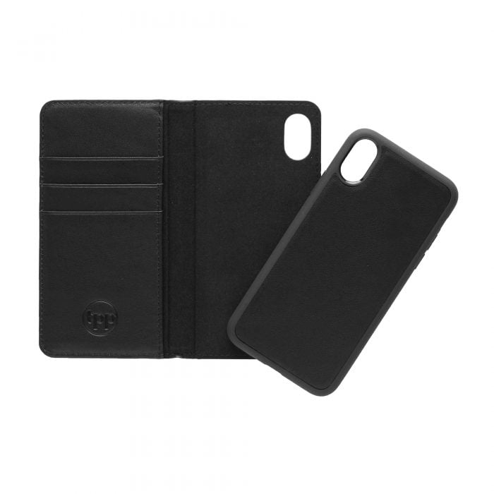 iPhone X/XS Leather Wallet Case- Black