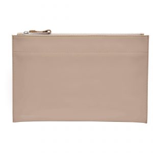 Personalised Leather Pouch Large - Taupe