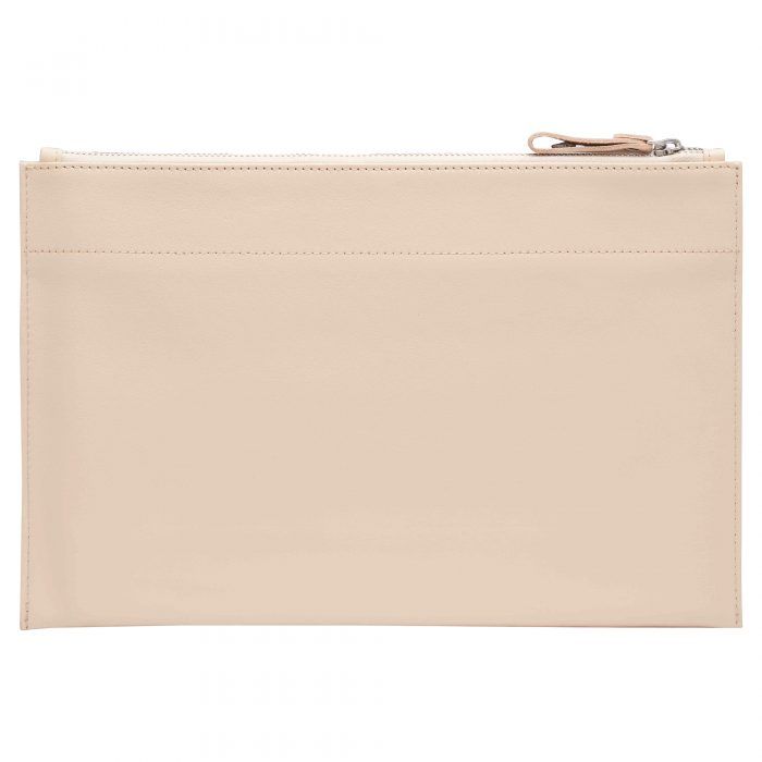 Personalised Leather Pouch Large - Nude