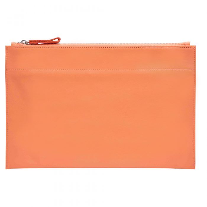 Personalised Leather Pouch Large - Orange