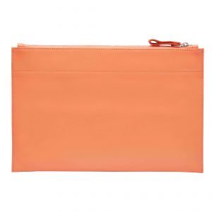 Personalised Leather Pouch Large - Orange