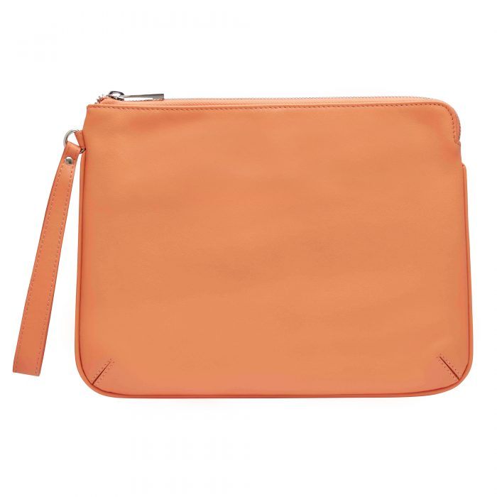 Personalised Leather Pouch Medium - Orange