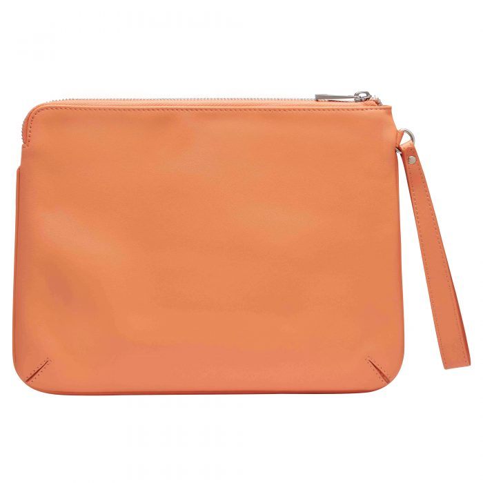 Personalised Leather Pouch Medium - Orange