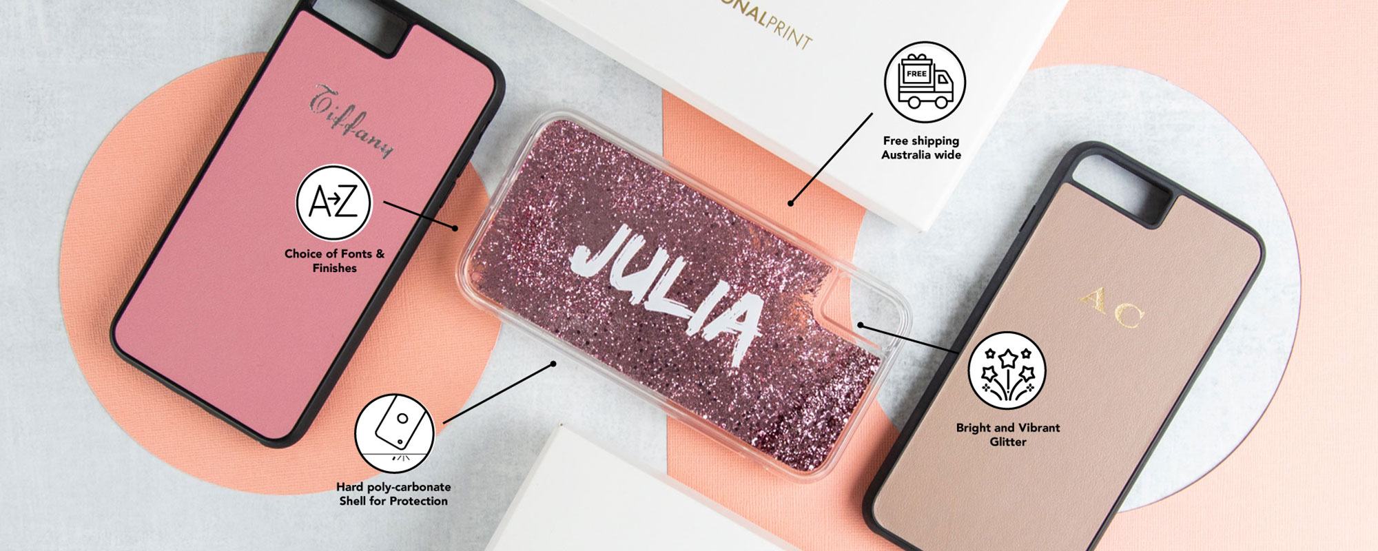 Personalised Glitter Phone Cases