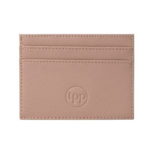 Slim Card Holder- Saffiano Taupe