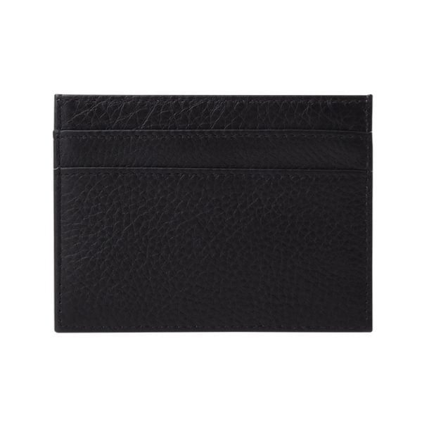 Slim Card Holder- Grained Leather Black