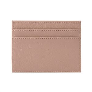 Slim Card Holder- Saffiano Taupe