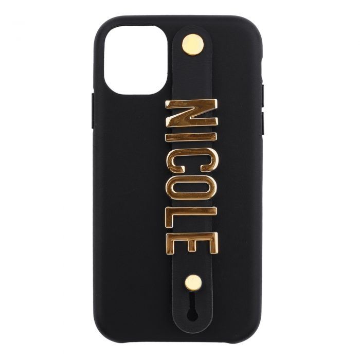 iPhone 11 Pro Max Letter Strap Case- Black