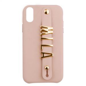 iPhone XS Max Letter Strap Case- Nude