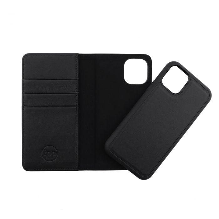 iPhone 11 Pro Leather Wallet Case- Black