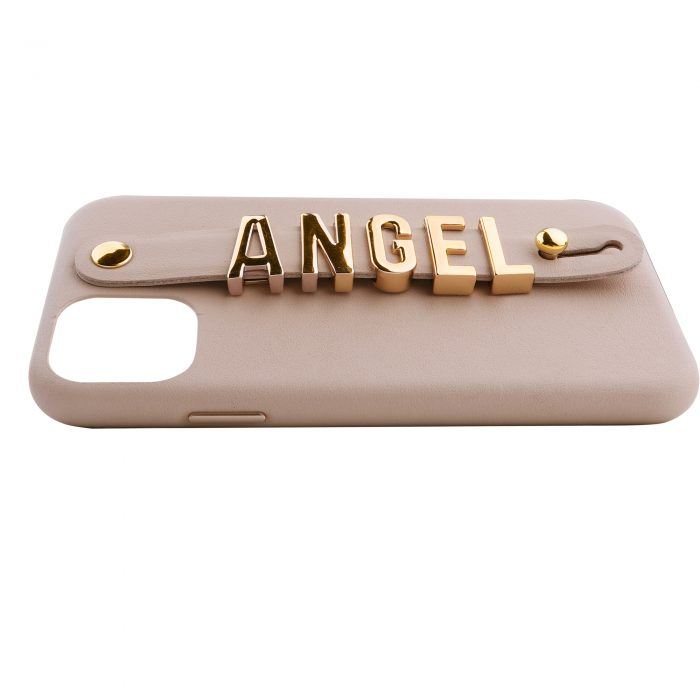 iPhone 11 Pro Max Letter Strap Case- Nude