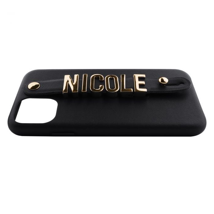 iPhone 11 Letter Strap Case- Black