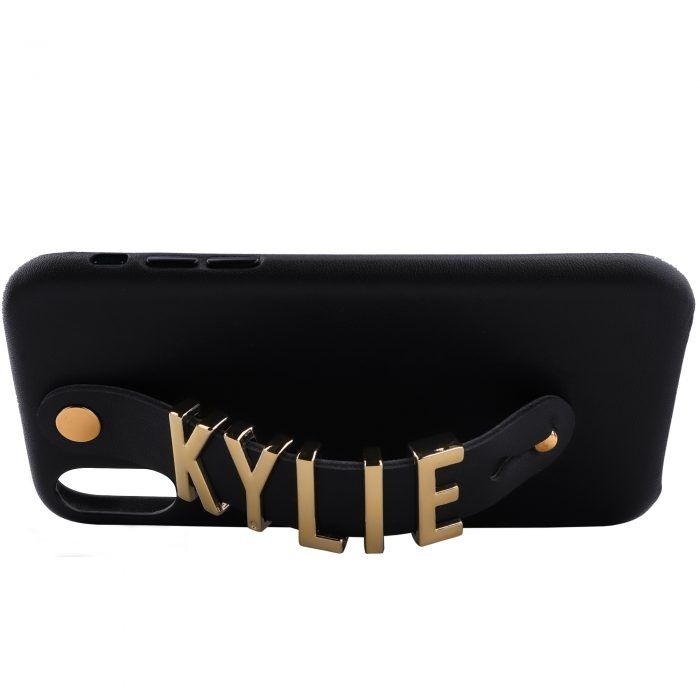 iPhone XS Max Letter Strap Case- Black