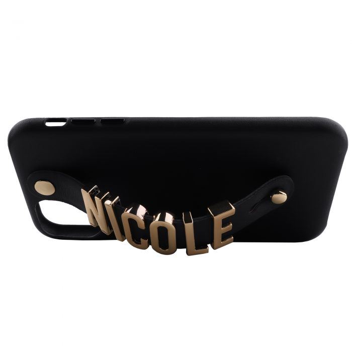 iPhone 11 Letter Strap Case- Black