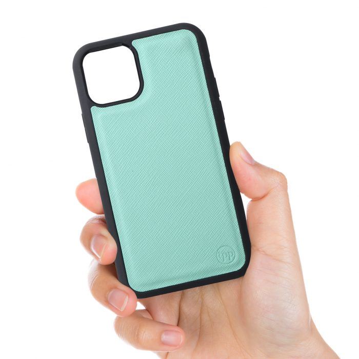 iPhone 11 Saffiano Leather Case - Teal