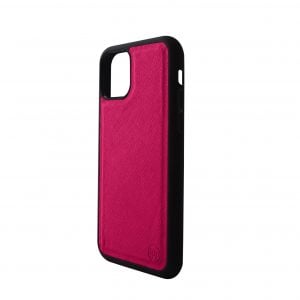 iPhone 11 Saffiano Leather Case - Pink