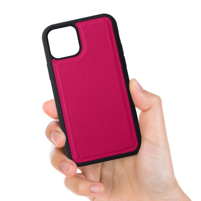 iPhone 11 Pro Max Saffiano Leather Case - Pink