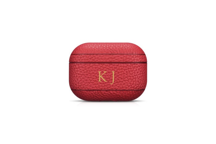 AirPods Pro Leather Case- Grain Red