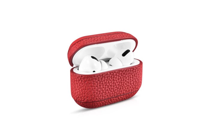 AirPods Pro Leather Case- Grain Red