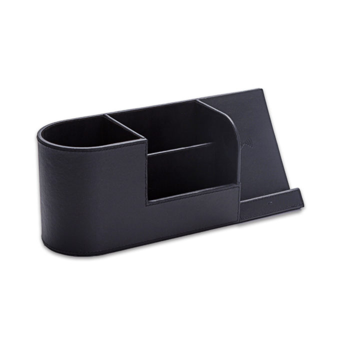 Wireless Charging Desk Organiser Stand- Black