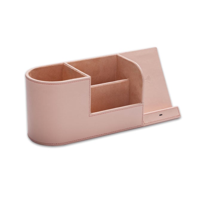 Wireless Charging Desk Organiser Stand- Nude