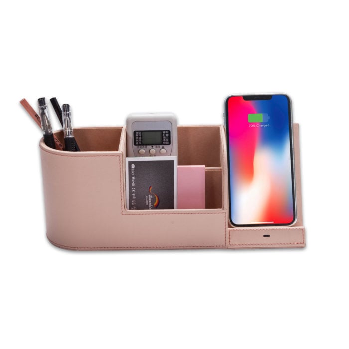 Wireless Charging Desk Organiser Stand- Nude