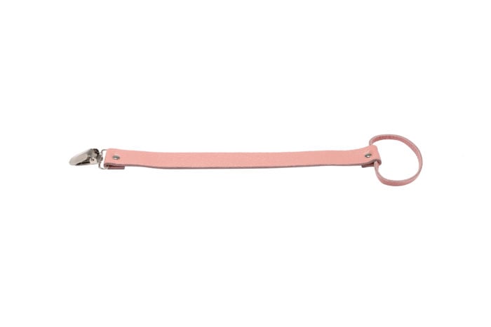 Leather Dummy Baby Strap- Pink