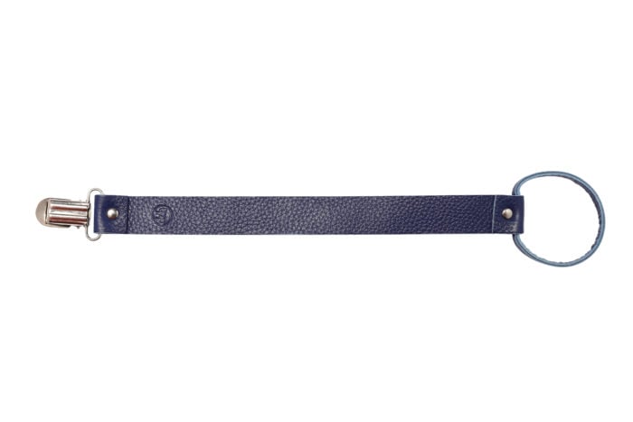 Leather Dummy Baby Strap- Blue