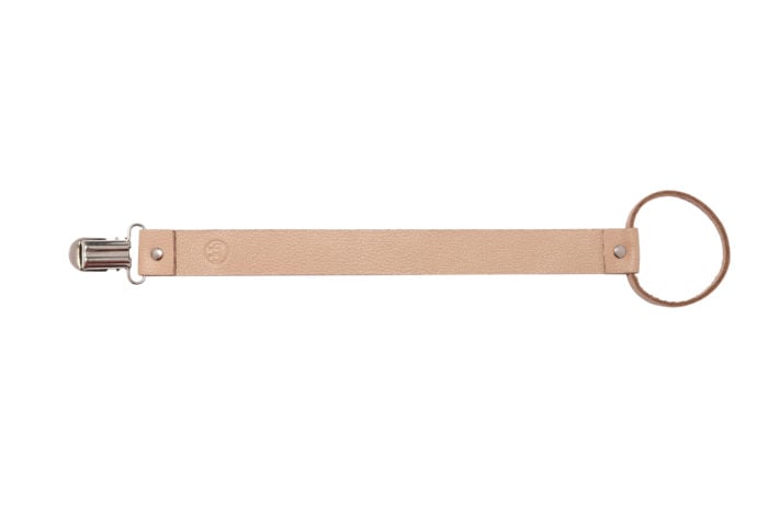 Leather Dummy Baby Strap- Nude