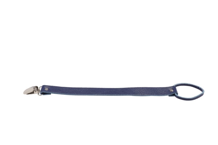 Leather Dummy Baby Strap- Blue