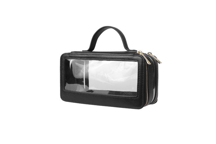 Clear Travel Case with handle- Black