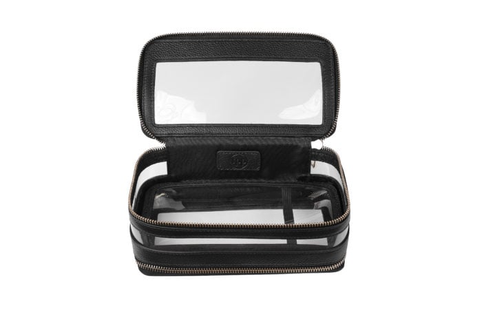 Clear Travel Case with handle- Black