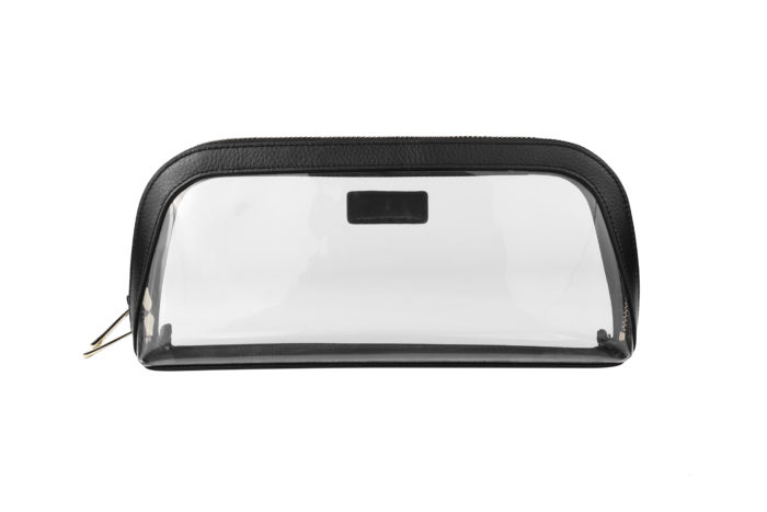 Clear Cosmetic Case Large- Black