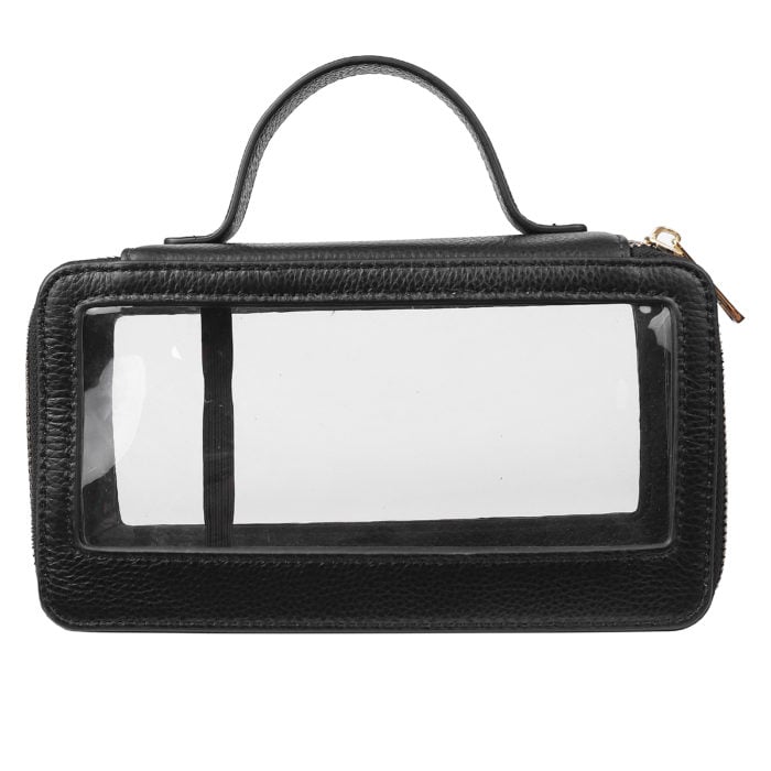 Clear Travel Case with handle- Black