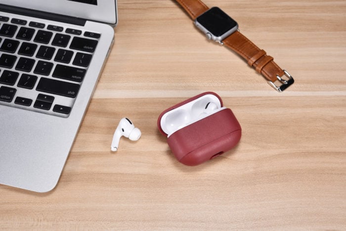 AirPods Pro Leather Case- Red