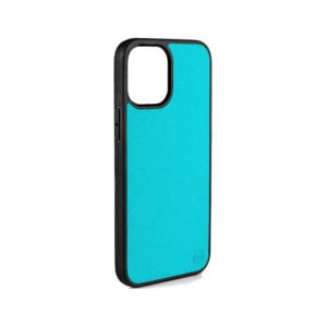 iPhone 12 mini Saffiano Leather Case - Aqua