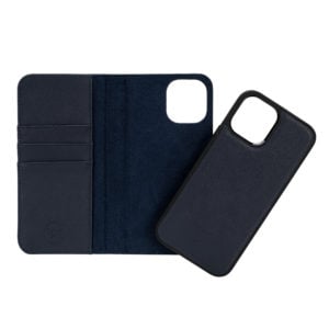 iPhone 12 Leather Wallet Case- Blue