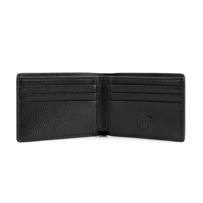 Bi-Fold Leather Wallet- Grain Black