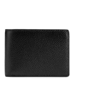 Bi-Fold Leather Wallet- Grain Black