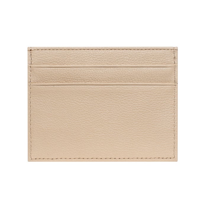 Slim Card Holder- Grained Leather Nude