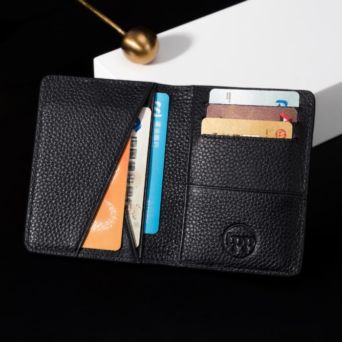 Compact Wallet- Grain Black