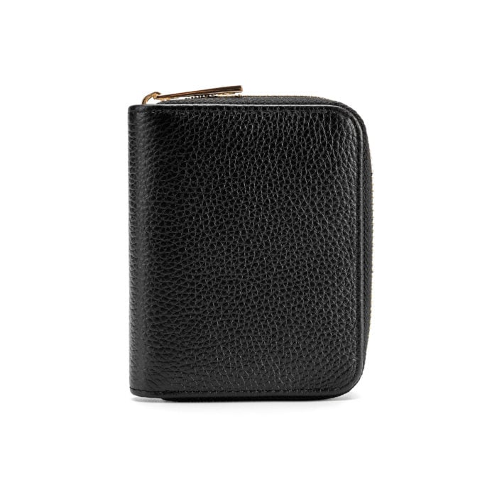 Compact Zip Wallet- Black