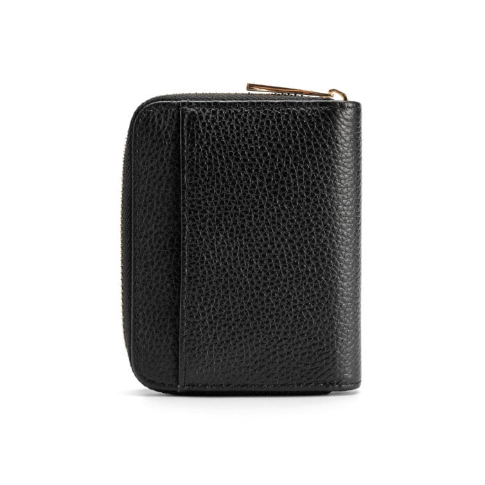 Compact Zip Wallet- Black