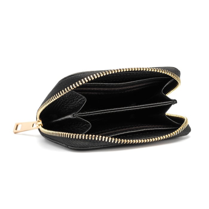 Compact Zip Wallet- Black