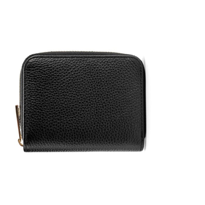 Compact Zip Wallet- Black